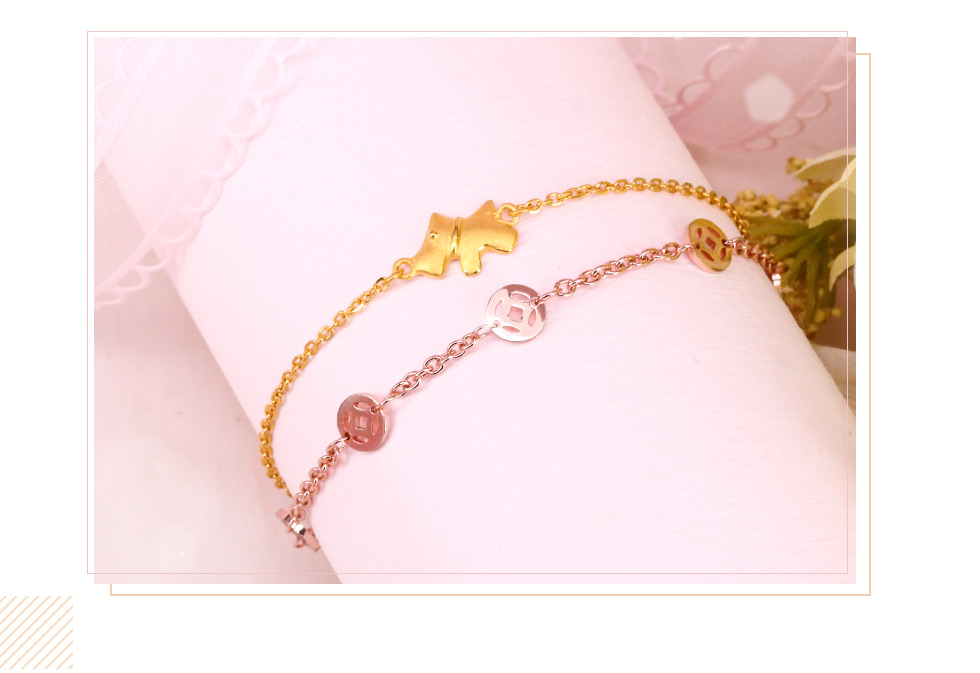 狗年開運手鍊狗年寶寶彌月金飾手鍊