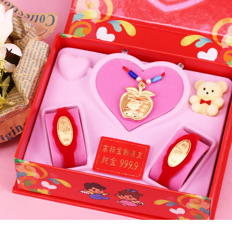 彌月金飾音樂禮盒(0.10錢)平平安安