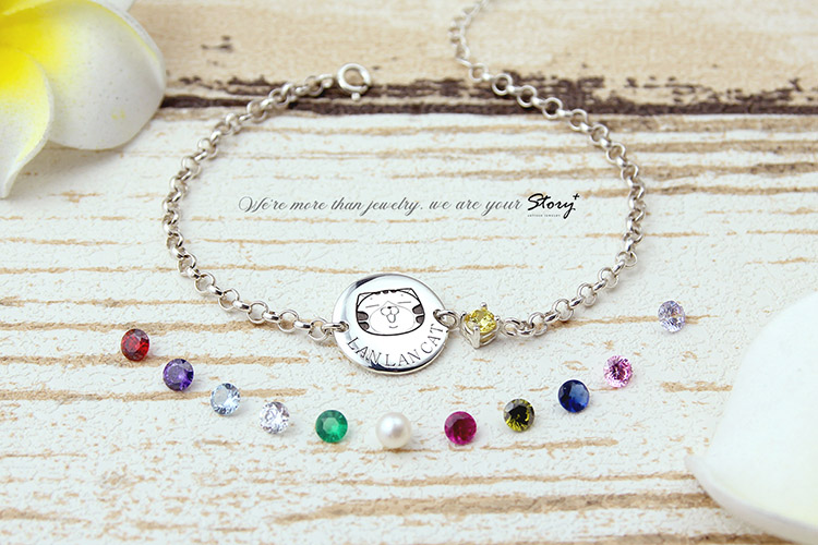 白爛貓 客製化純銀手鍊