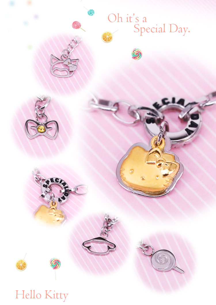 HelloKitty手鍊,加上三麗鷗經典角色布丁狗、美樂蒂、酷洛米