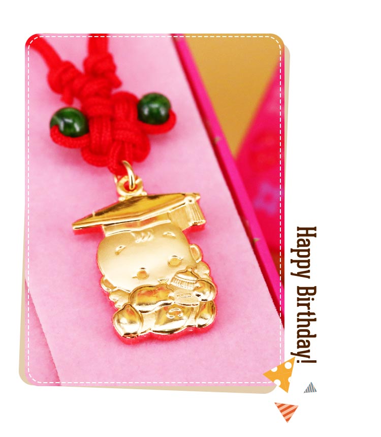 小博士彌月金飾鎖片項鍊