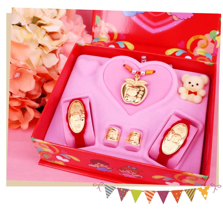 平平安安款彌月金飾音樂禮盒