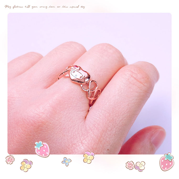 愛心美樂蒂玫瑰金戒指