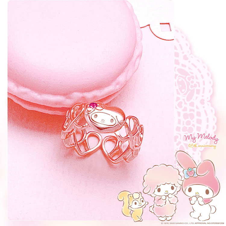 玫瑰金純銀戒指,美樂蒂MyMelody獨家限定款