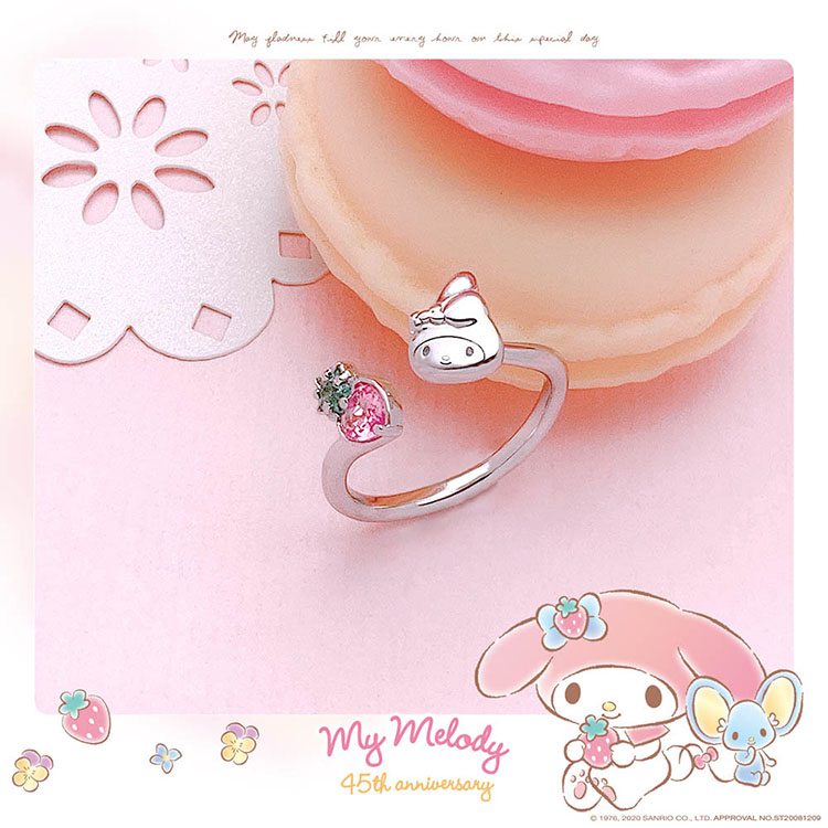 美樂蒂純銀戒指-草莓晶鑽純銀戒指