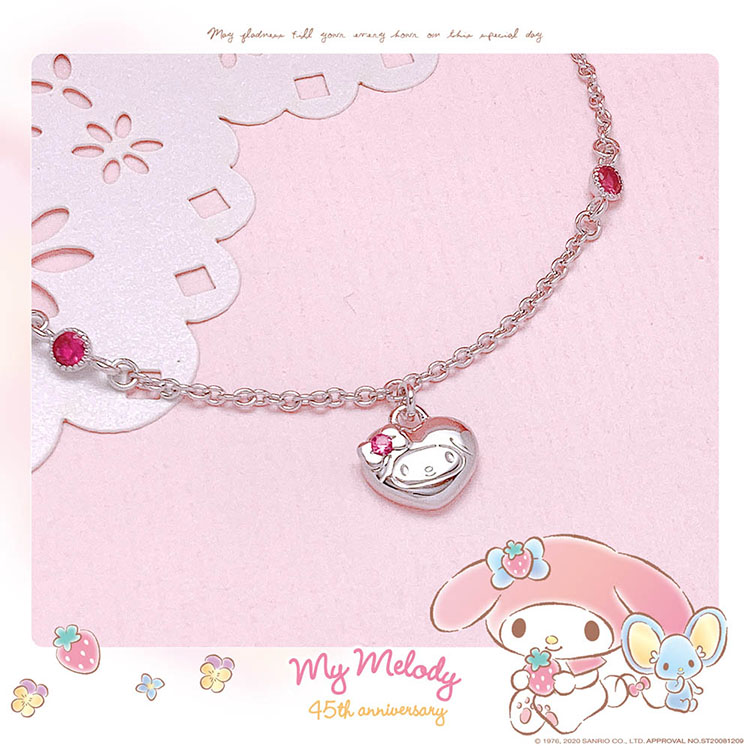 美樂蒂純銀手鍊-MyHeart MyMelody
