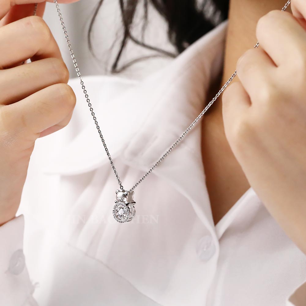跳舞鑽925銀項鍊