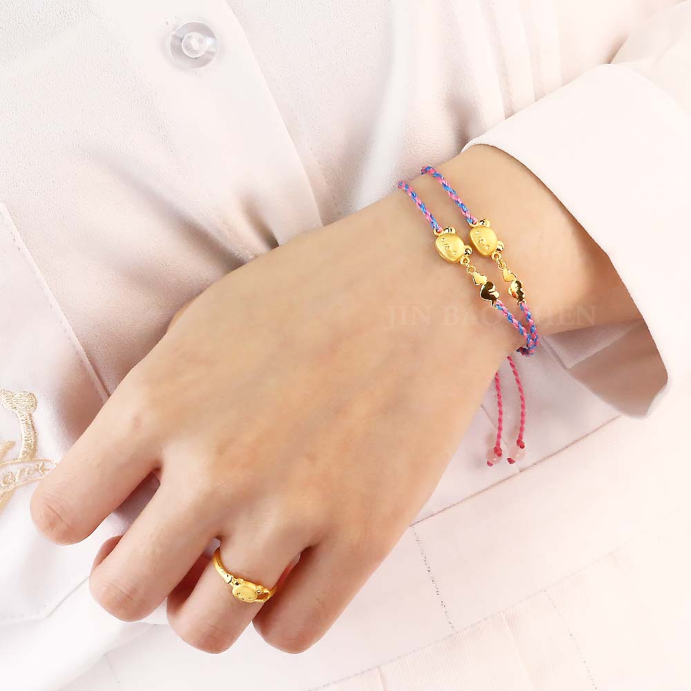 拉拉熊黃金編織手鍊