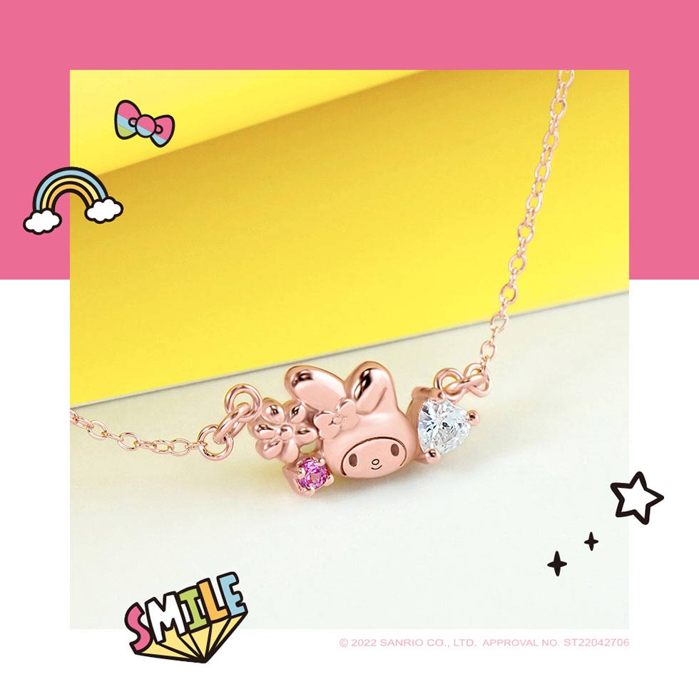 My Melody美樂蒂純銀項鍊-Love&Peace系列