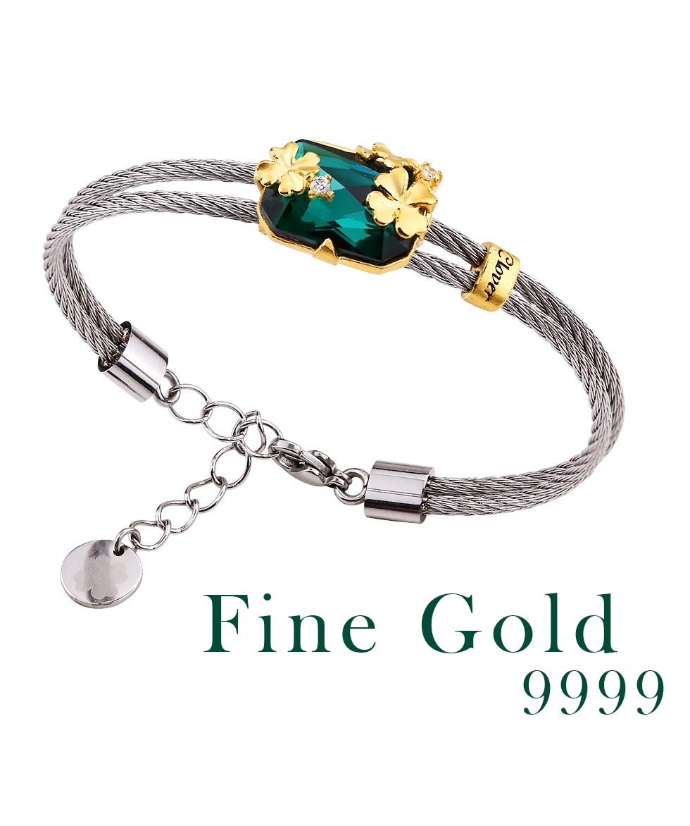 最給媽媽最好的禮物 純金四葉草金手環