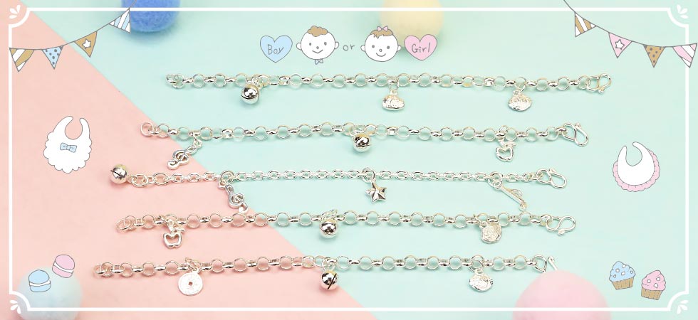 小孩彌月銀手鍊-5款 S925純銀手鍊