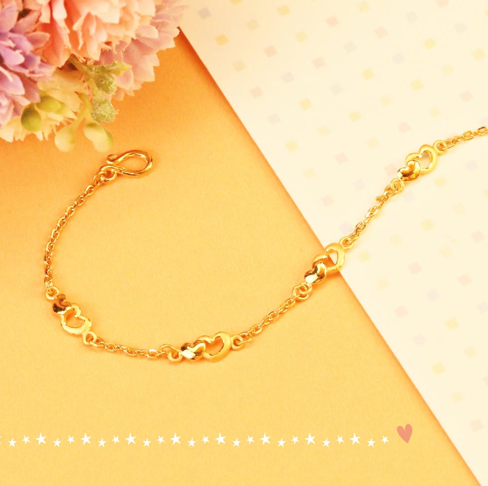 情人節禮物推薦愛心金手鍊