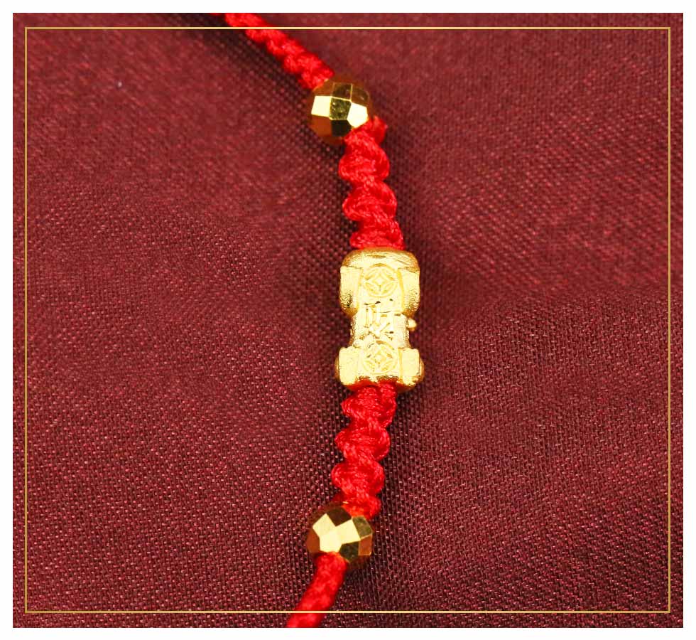 招財女生黃金小貔貅手鍊