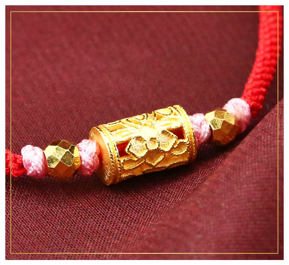 桃花黃金串珠手鍊