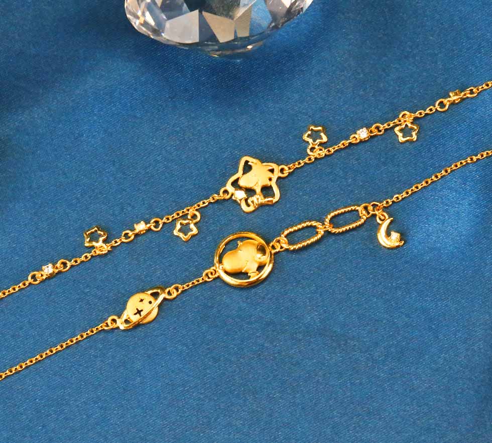 史努比糊塗塔克黃金手鍊