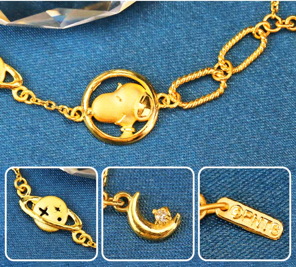 史努比9999純黃金手鍊