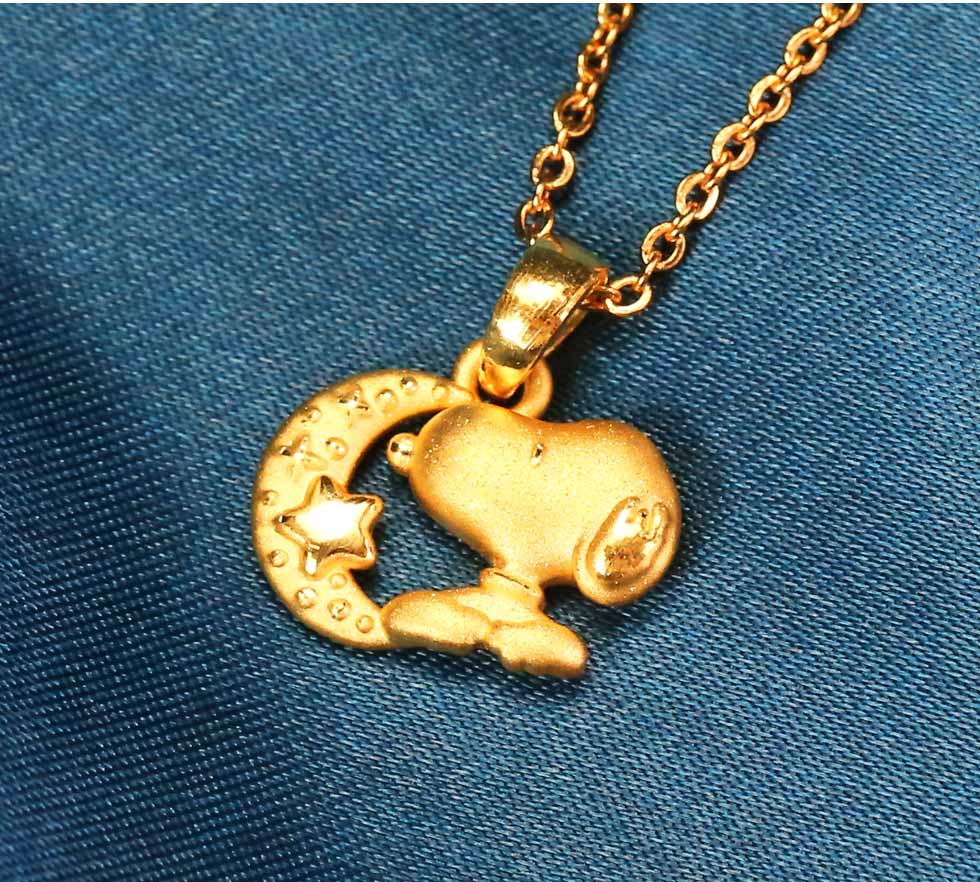 史奴比立體硬金墜