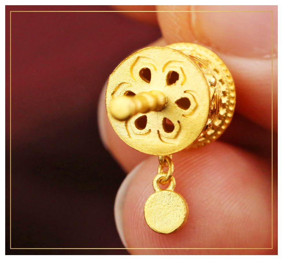 轉經輪純黃金墜子-密宗法器