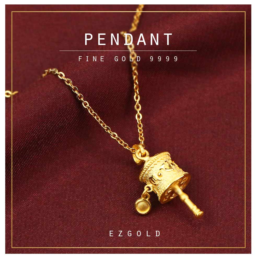 轉經輪-密宗法器黃金墜子