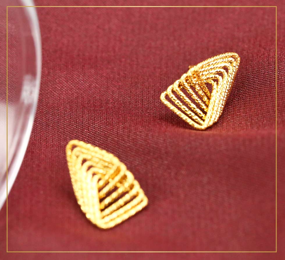 三角形黃金耳環-璀璨星芒