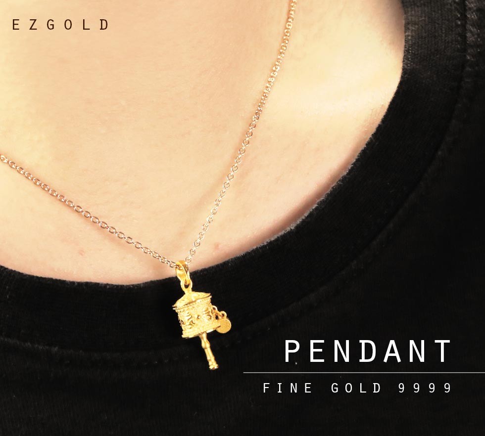 9999純金密宗轉經輪墜子