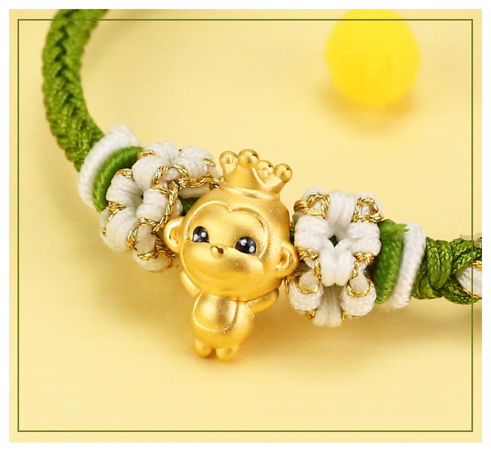生肖猴黃金串珠