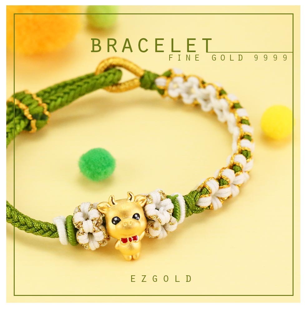 吉運福氣牛金珠-生肖牛-12生肖金飾