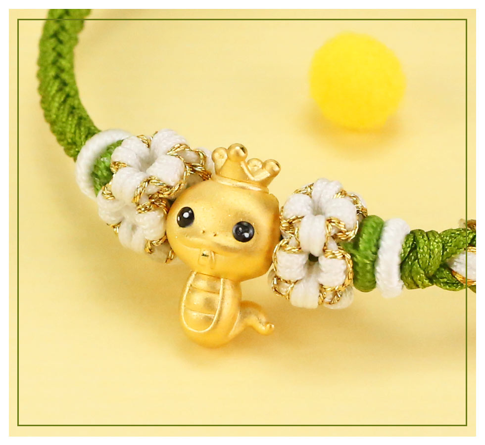 生肖蛇黃金串珠