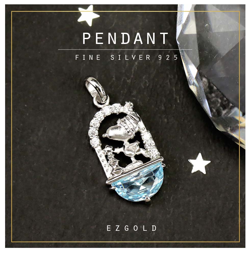 史努比純銀墜子 冰湖星光