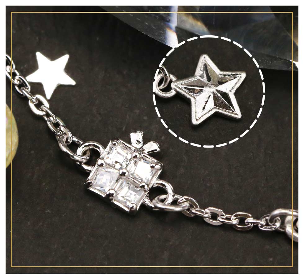 史努比純銀手鍊禮物墜飾鑲嵌透明鋯石