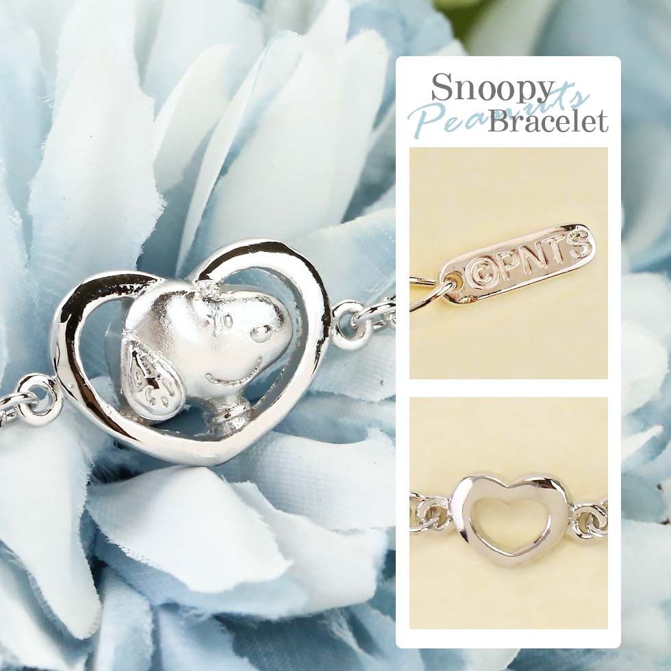 愛心史努比純銀手鍊-SNOOPY