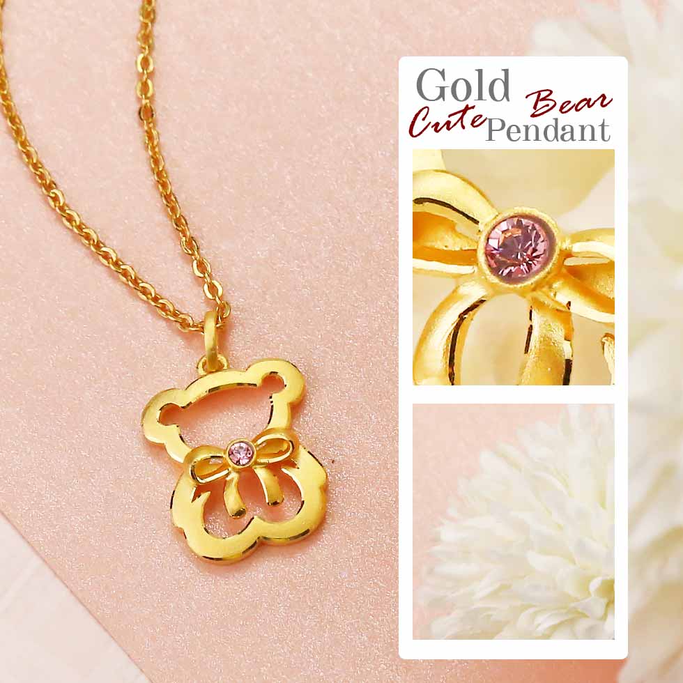 小熊黃金墜子