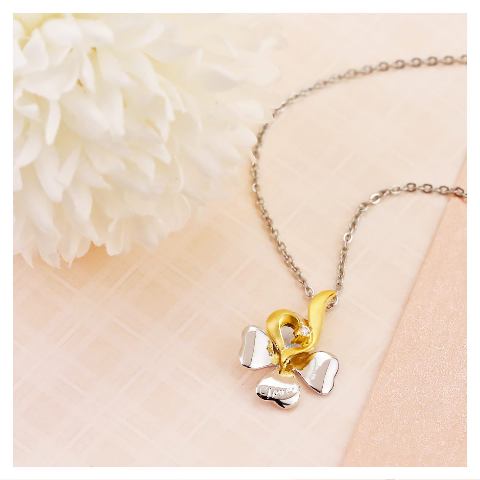 愛心四葉草造型金銀墜