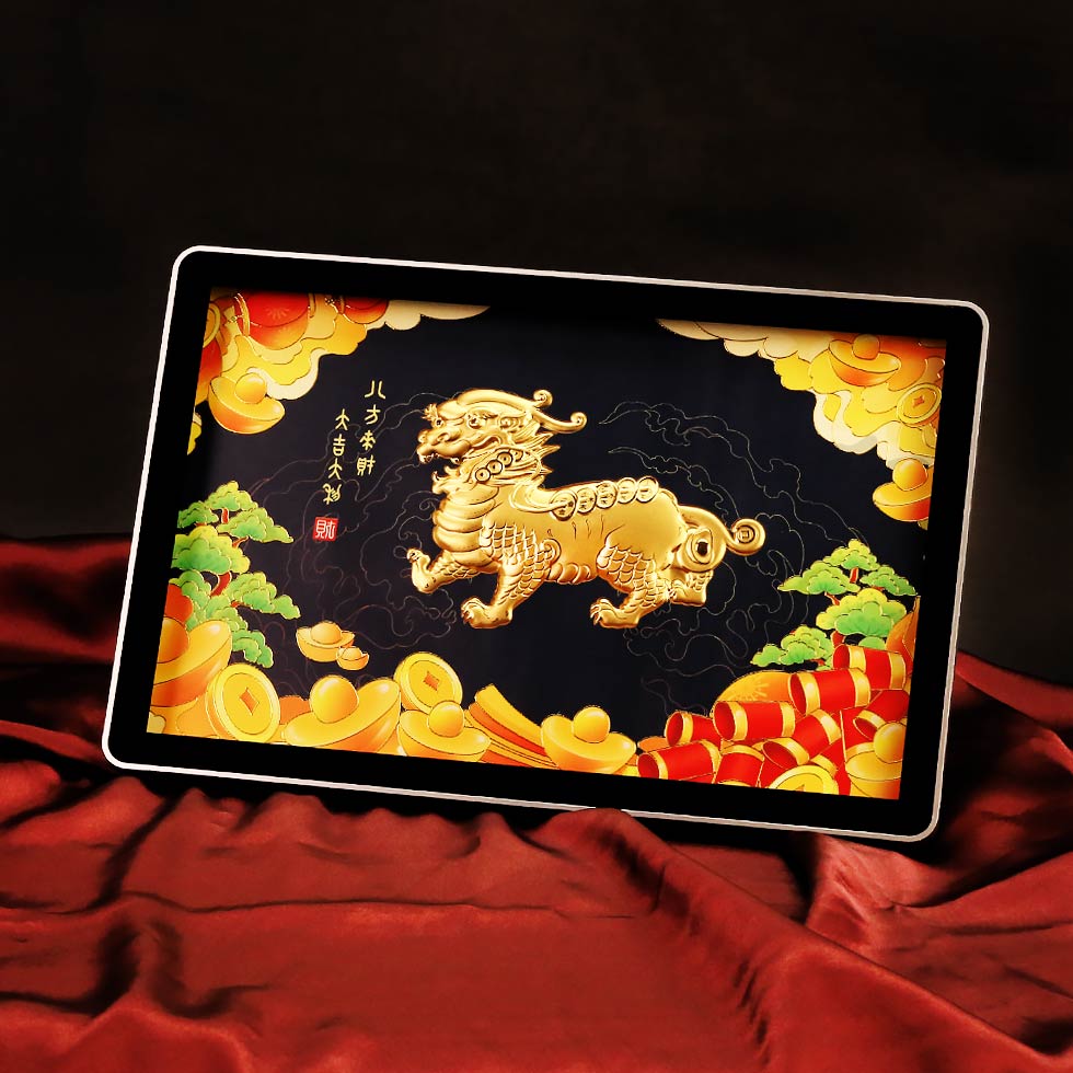 開幕送禮推薦 貔貅黃金金箔畫擺件