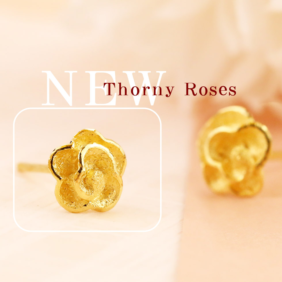 玫瑰花貼耳耳環