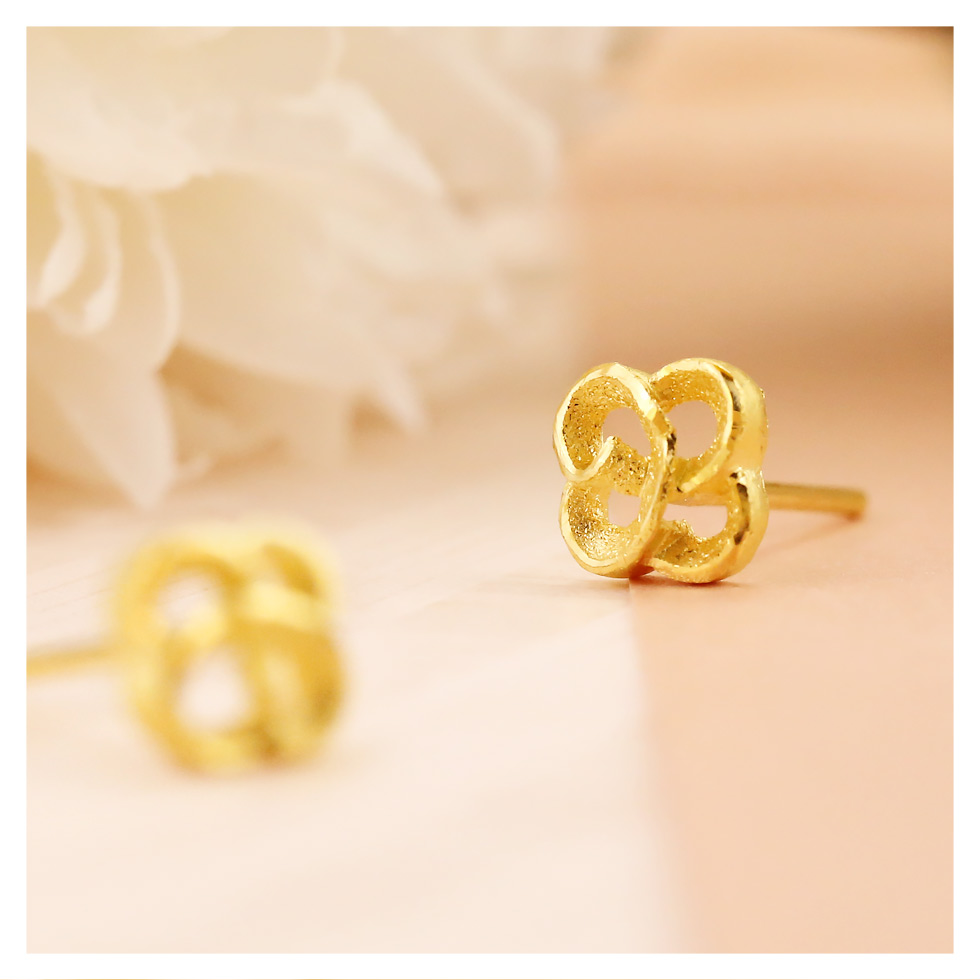 玫瑰花貼耳耳環