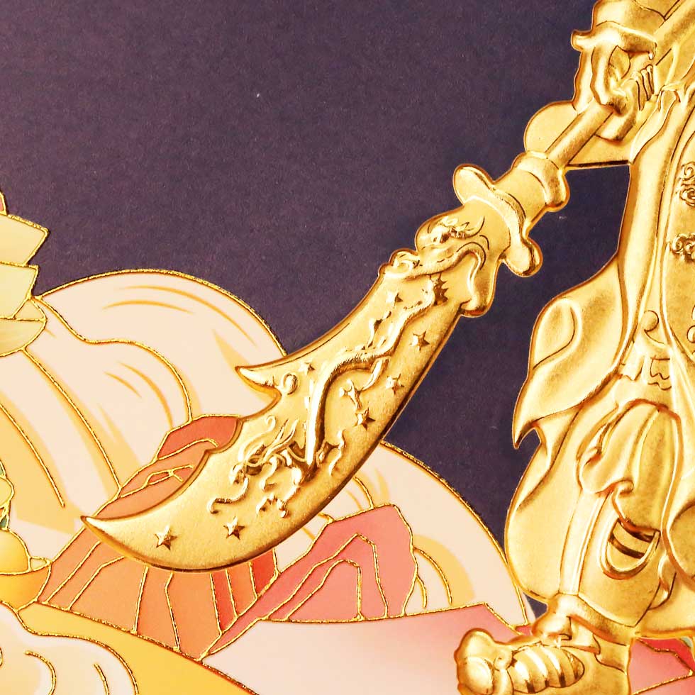 關聖帝君黃金金箔畫相框