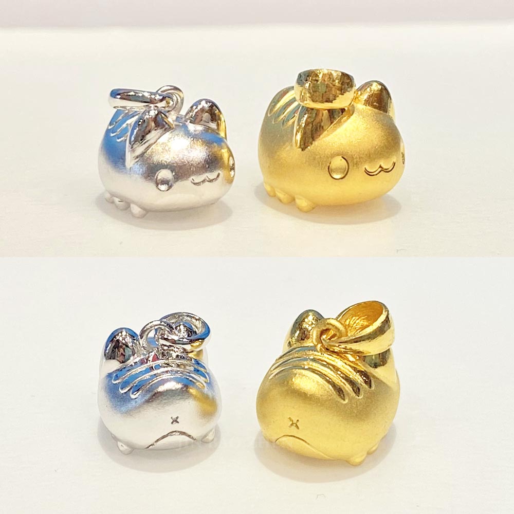 咖波純銀墜子翹屁屁咖波多角度展示-貓貓蟲咖波BugcatCapoo