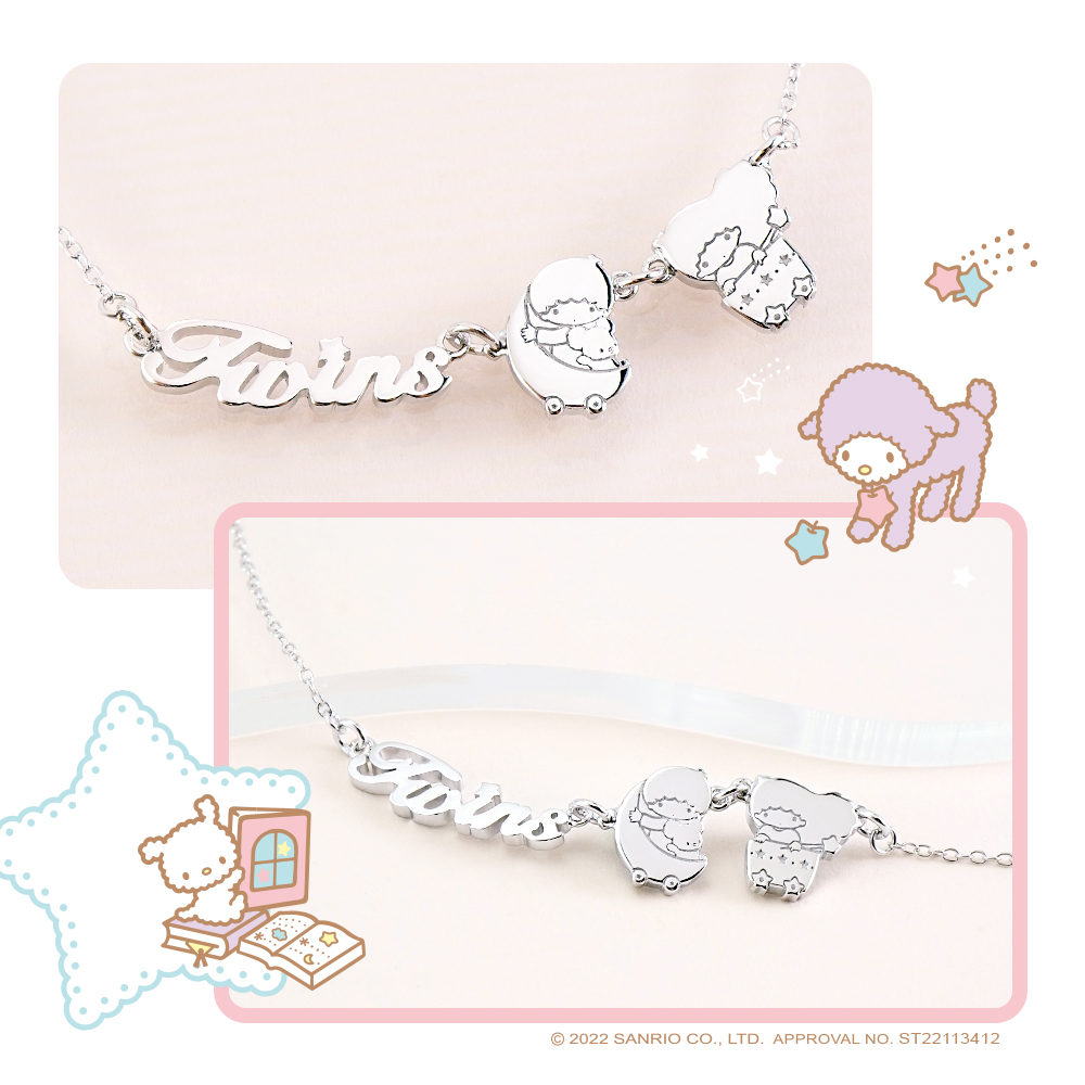 KikiLala 幸福列車純銀項鍊字母與角色外框細節特寫