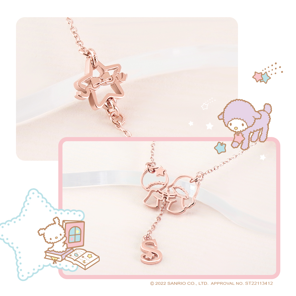 KikiLala 雙子星項鍊星星吊飾與角色外框設計細節照片