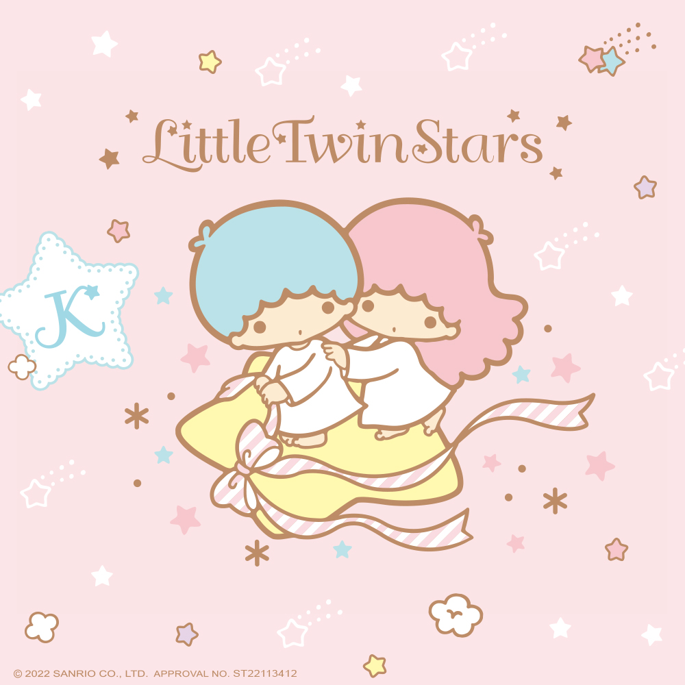 LittleTwinStars 粉色夢幻插畫主視覺,KikiLala 坐在星星上可愛畫面