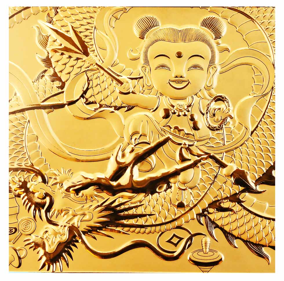 彌月禮物送小孩守護神三太子黃金擺件