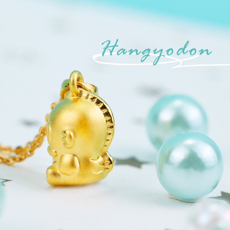 人魚漢頓黃金墜子立體硬金