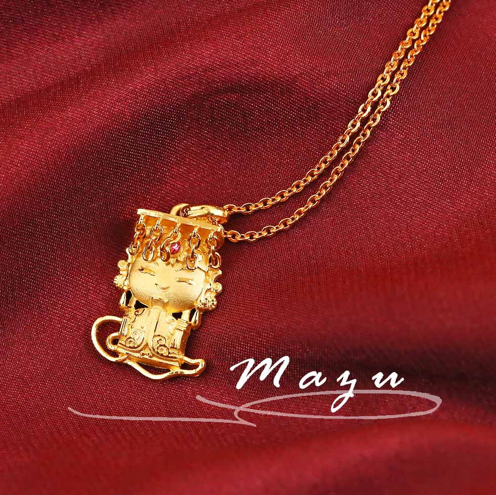 彩雲媽祖黃金墜子