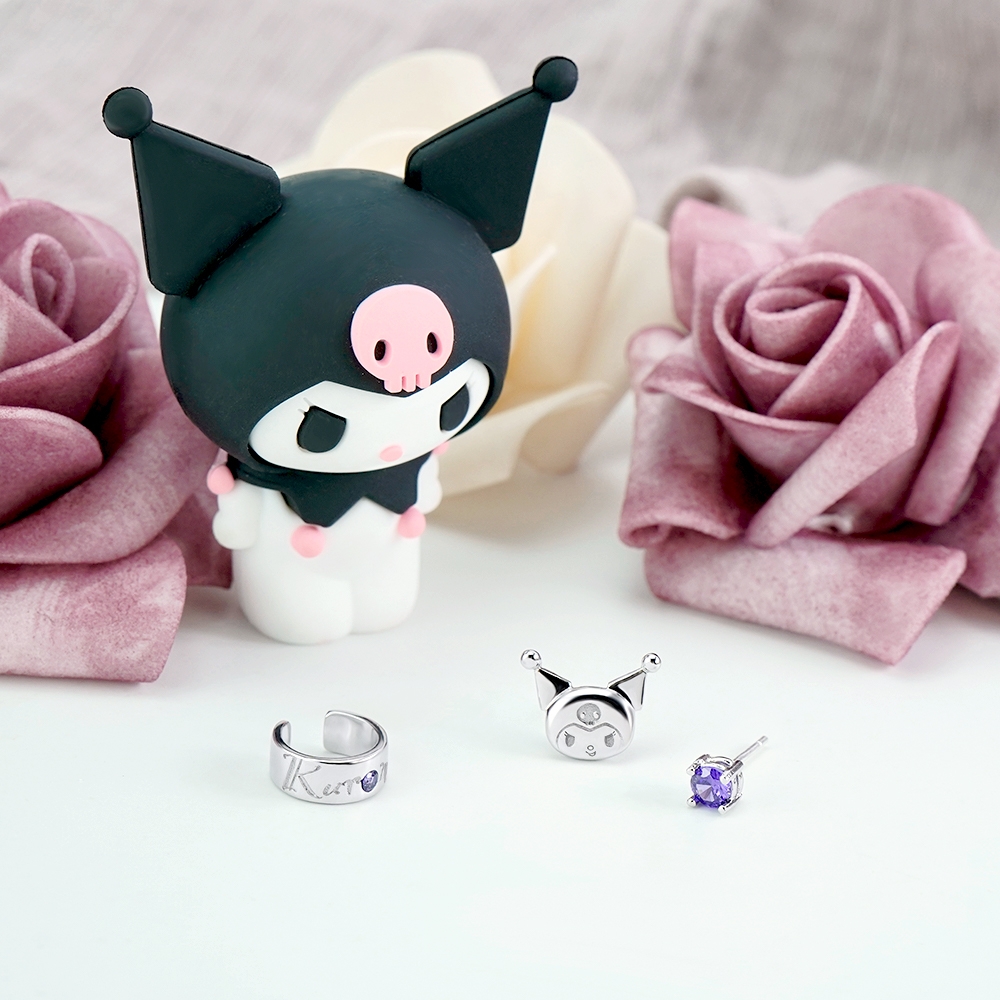 酷洛米擺飾搭配純銀耳環組合的產品拍攝照