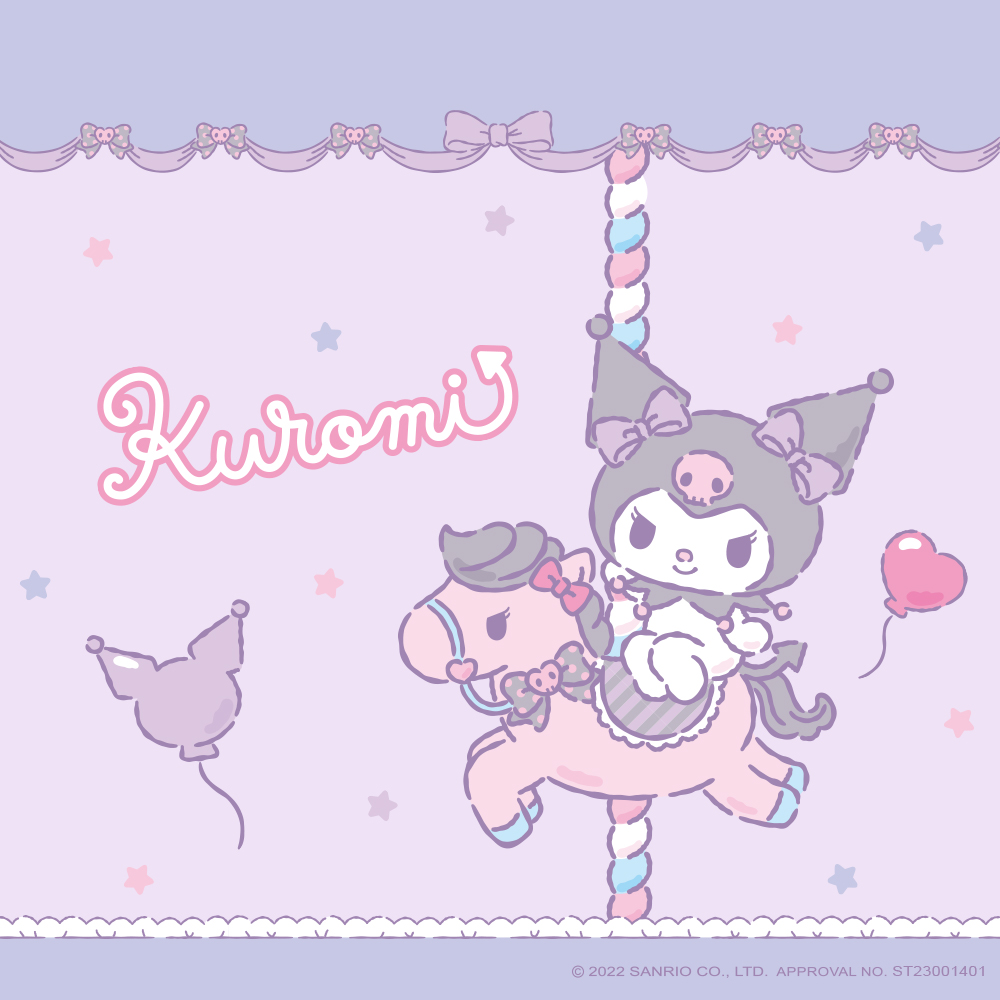 酷洛米 Kuromi 旋轉木馬插畫主視覺,粉嫩可愛風格呈現邱比特系列珠寶形象