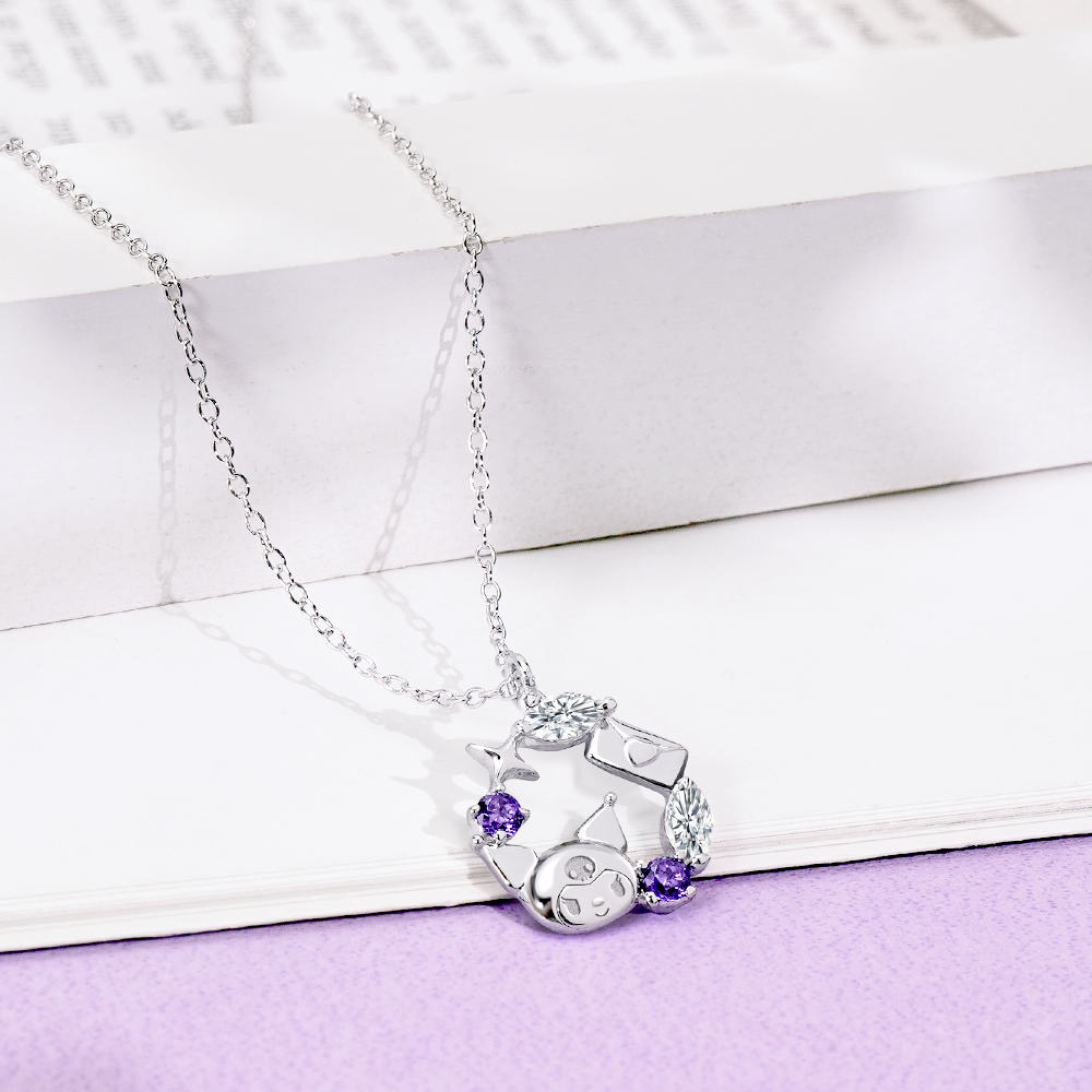 酷洛米 Sanrio學院Mix 純銀項鍊 晶鑽細節