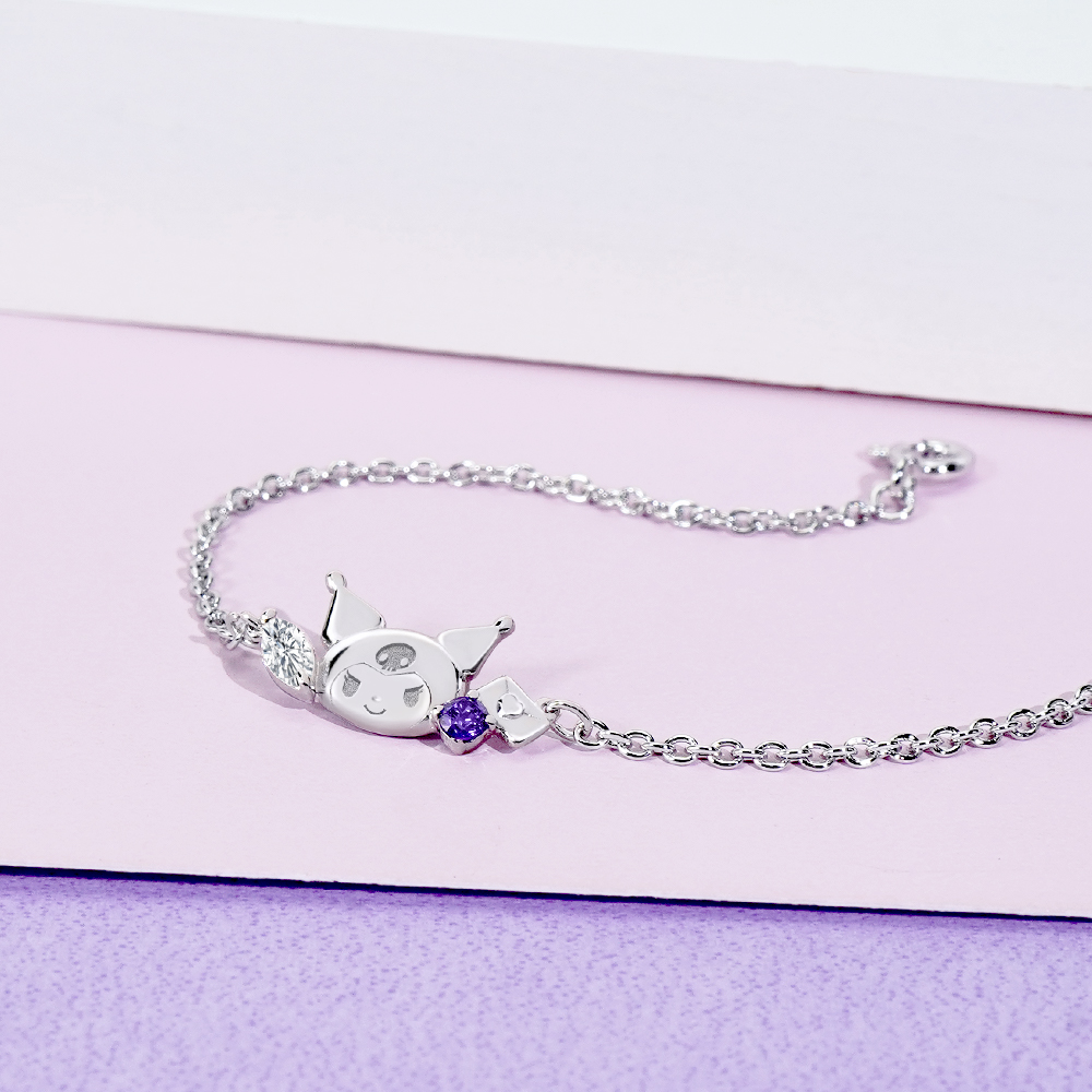 Kuromi 酷洛米 Sanrio學院Mix 純銀手鍊 整體造型展示