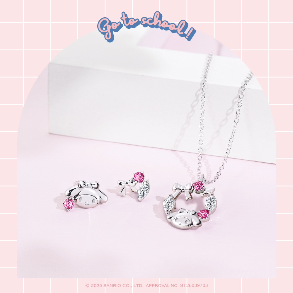 美樂蒂項鍊搭配耳環,輕巧優雅佩戴效果