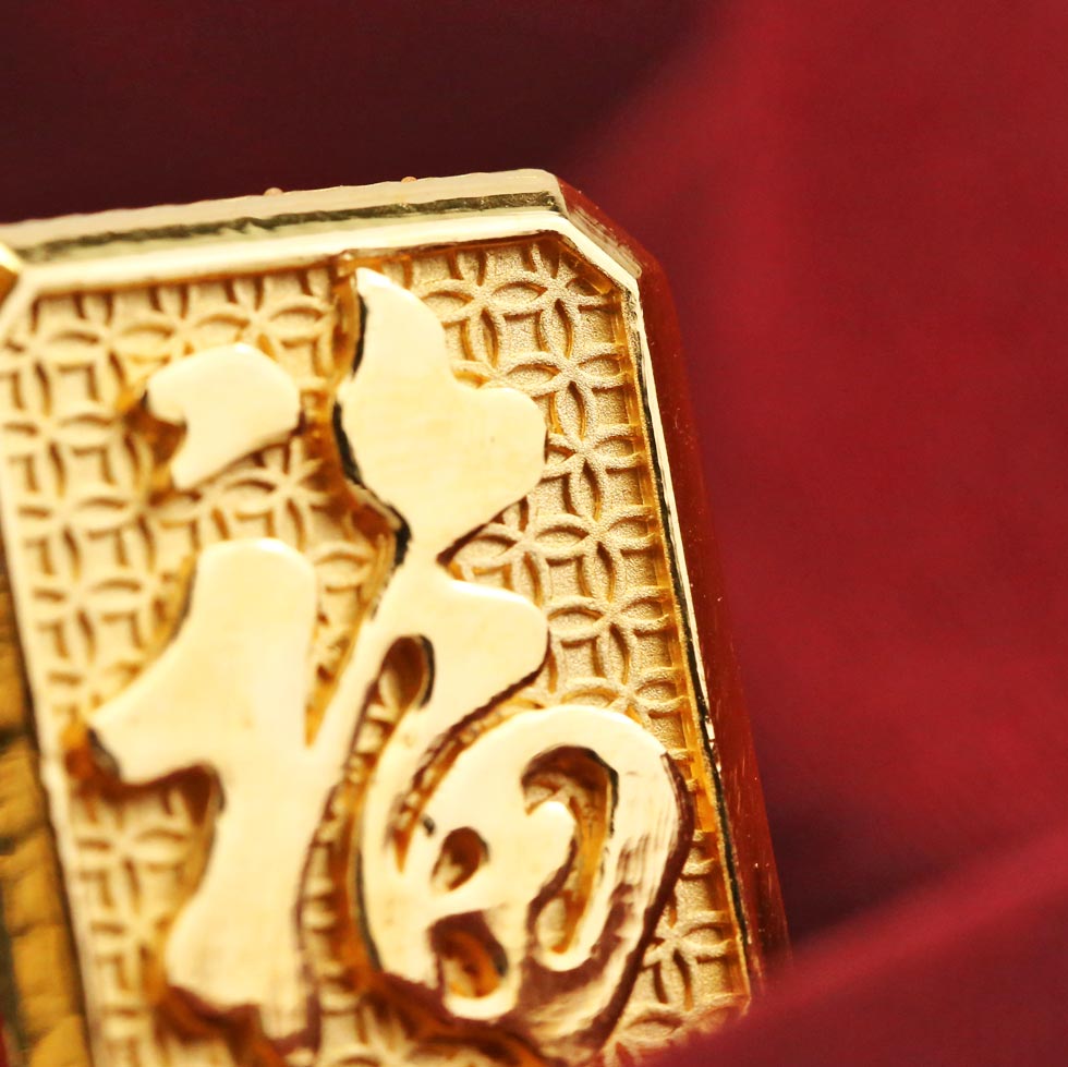 黃金立體浮印男戒